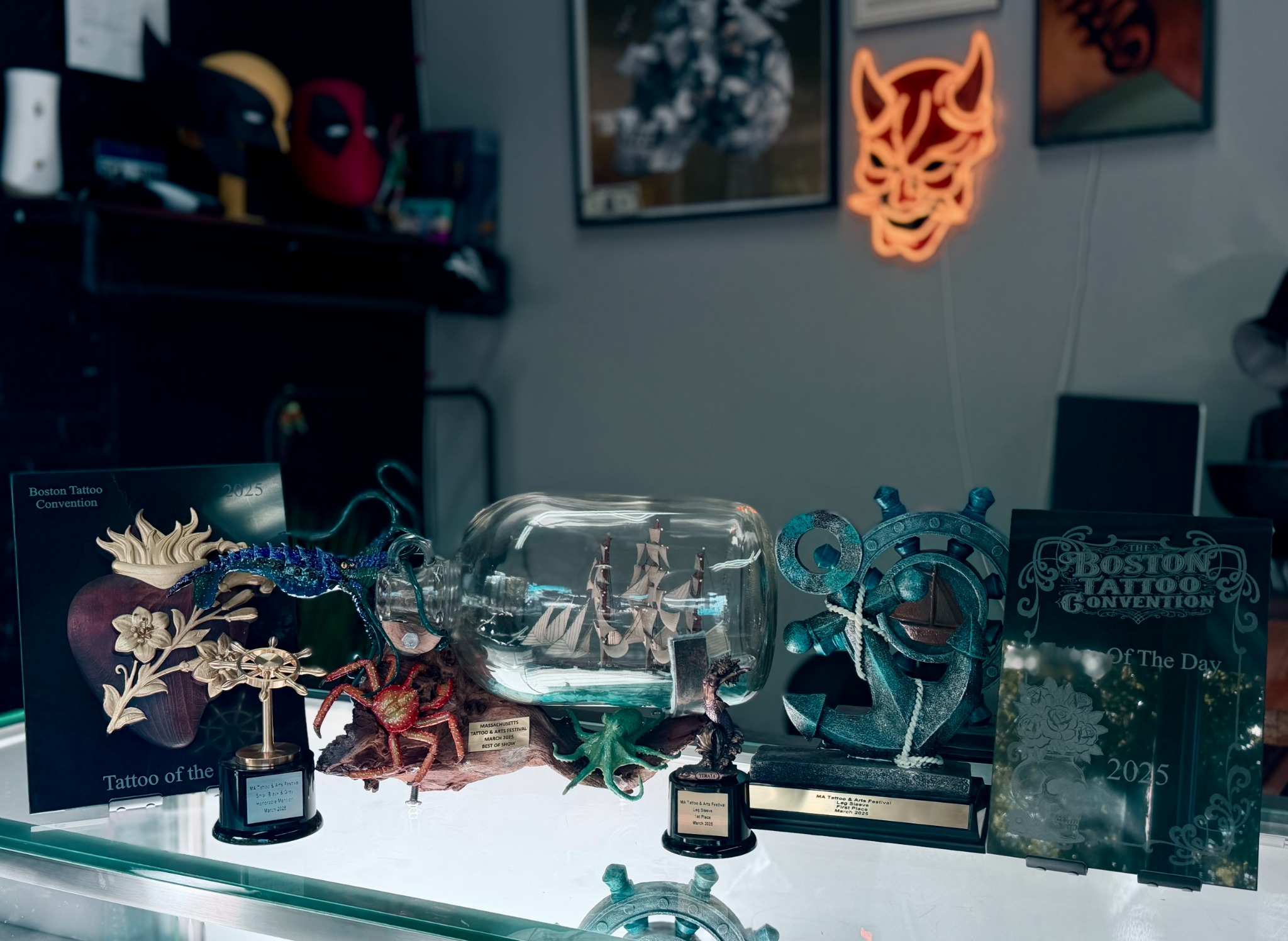Suicida Ink trophy and award display